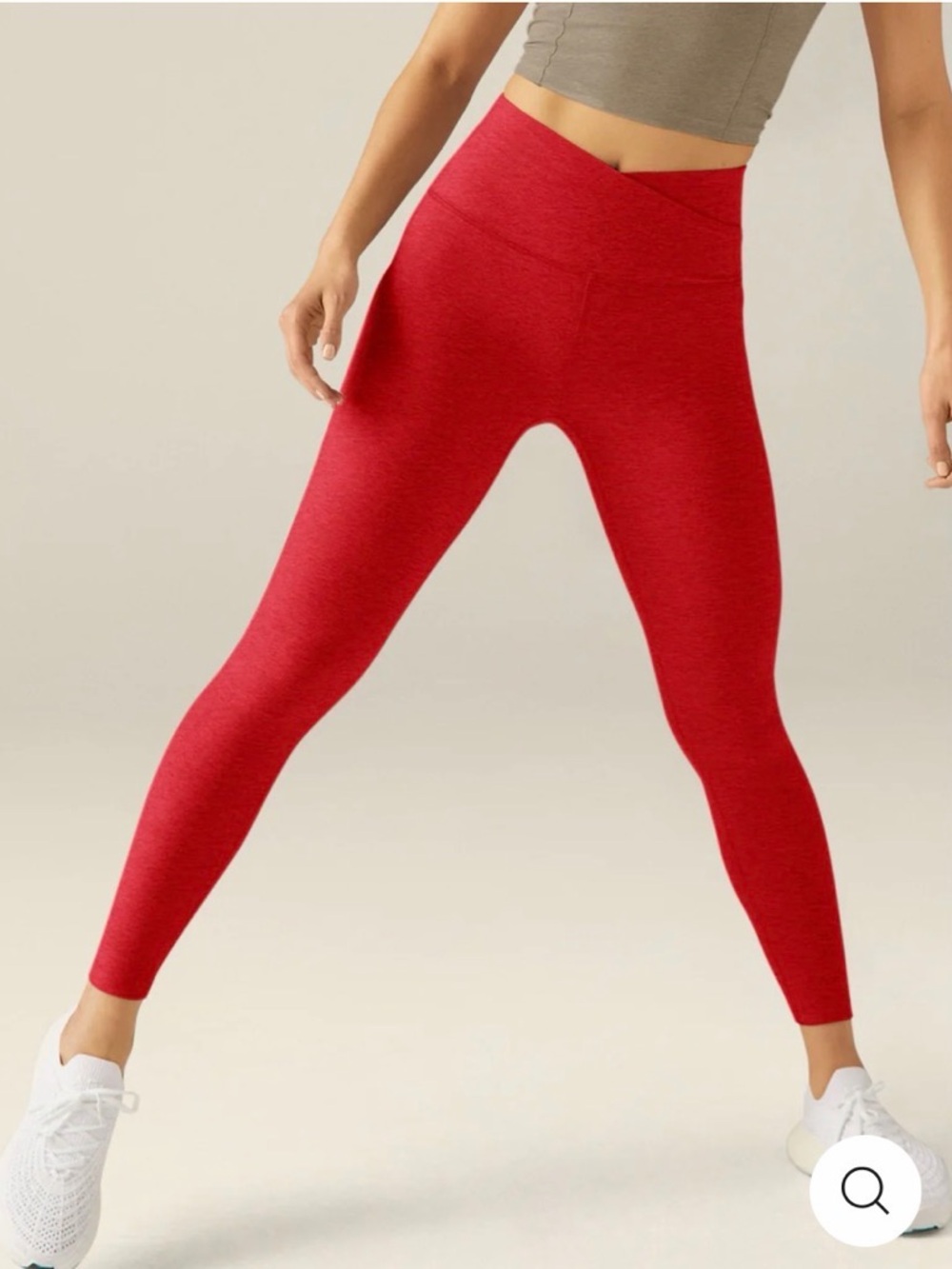 Beyond Yoga Spacedye At Your Lesuire High Waisted Midi Legging, red, medium
